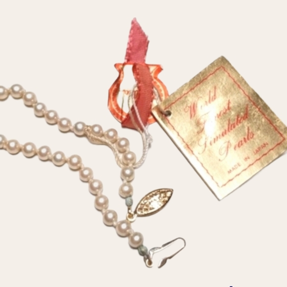 Vintage 1950s Mid Century Cultra Simulated Pearl Bracelet With Original Tag - Picture 7 of 14